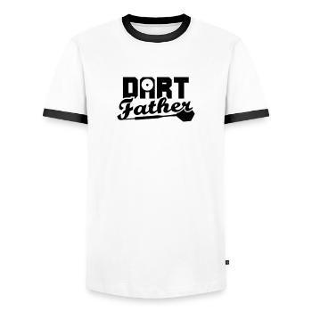 DART Father - Men's Ringer Shirt - white/black - Front - AI Model Female 172 light (172cm) & AI Model Male 178 dark (178cm)