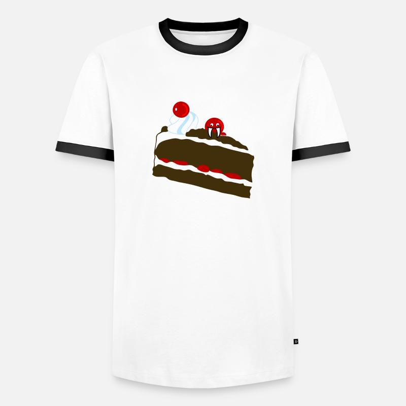 cake Monster - Men's Ringer Shirt - white/black
