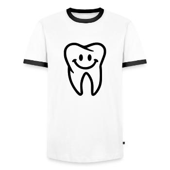 Dent - T-shirt contrasté Homme - blanc/noir - Devant - AI Model Female 172 light (172cm) & AI Model Male 178 dark (178cm)