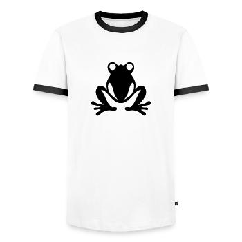 Frog - Men's Ringer Shirt - white/black - Front - AI Model Female 172 light (172cm) & AI Model Male 178 dark (178cm)