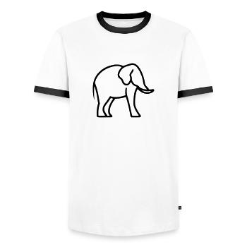 Elefant - Männer Kontrast-T-Shirt - Weiß/Schwarz - Vorne - AI Model Female 172 light (172cm) & AI Model Male 178 dark (178cm)