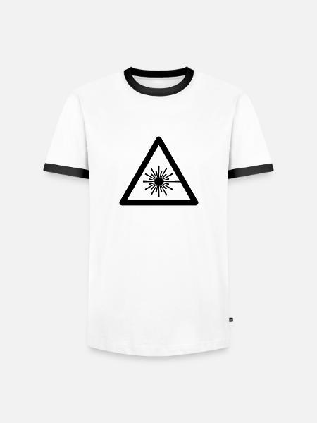 Hazard Symbol - Laser Light - Men's Ringer Shirt - white/black