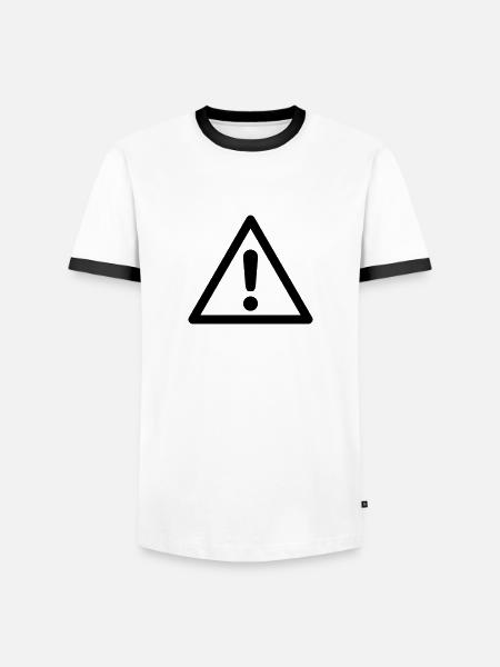 Hazard Symbol - General Danger - Men's Ringer Shirt - white/black