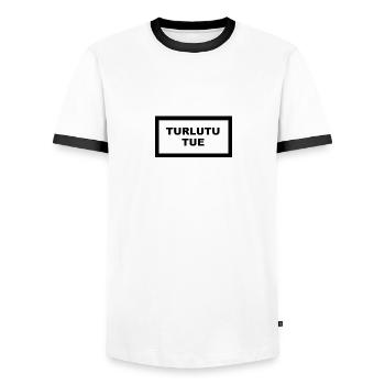 Turlutu Tue - T-shirt contrasté Homme - blanc/noir - Devant - AI Model Female 172 light (172cm) & AI Model Male 178 dark (178cm)
