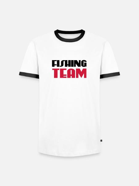 Fishing Team - Männer Kontrast-T-Shirt - Weiß/Schwarz