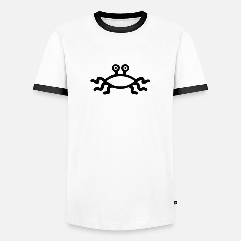 Flying Spaghetti Monster - Männer Kontrast-T-Shirt - Weiß/Schwarz