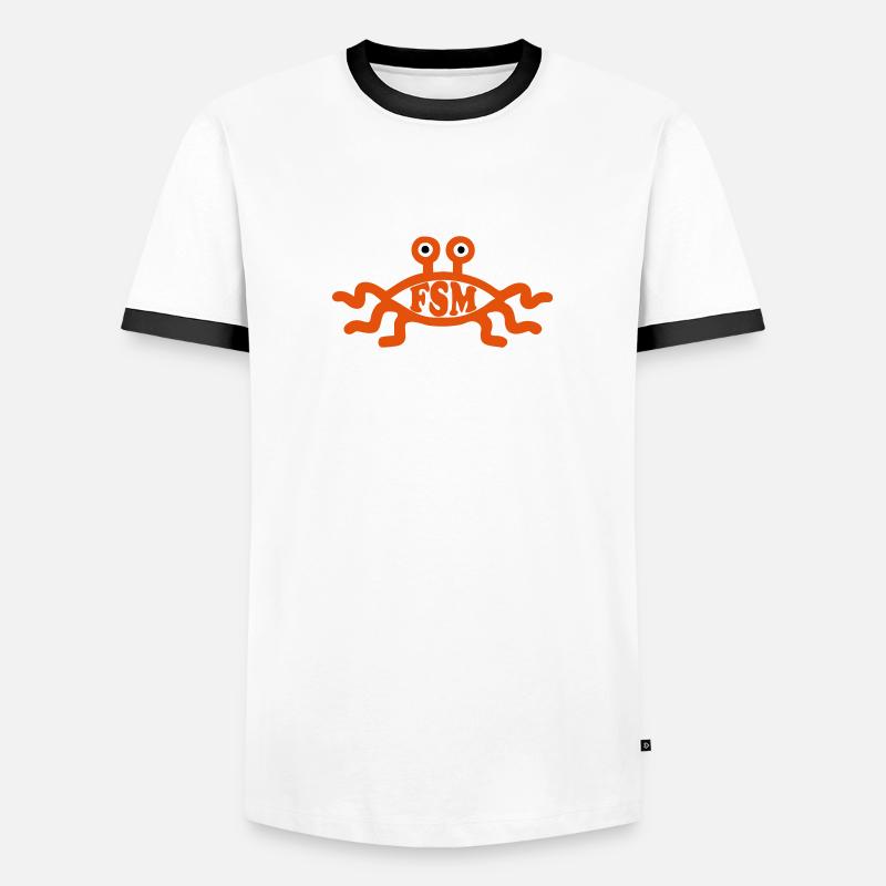 Flying Spaghetti Monster - Männer Kontrast-T-Shirt - Weiß/Schwarz