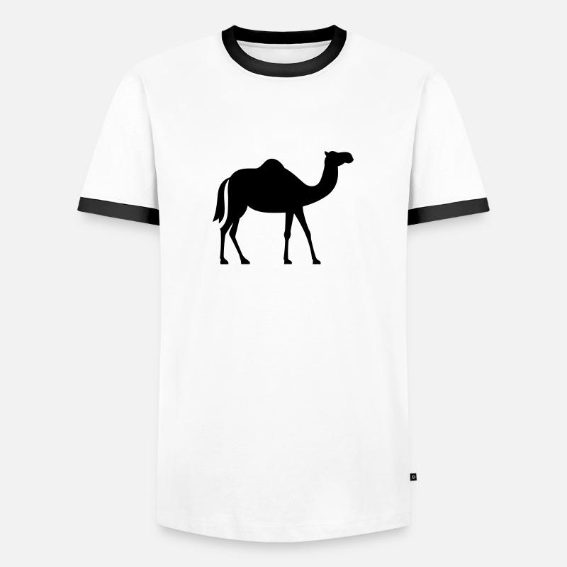 Kamel - Männer Kontrast-T-Shirt - Weiß/Schwarz