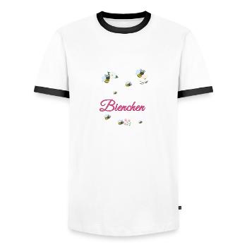 Bee, Bees, Bee Costume, Carnival - Men's Ringer Shirt - white/black - Front - AI Model Female 172 light (172cm) & AI Model Male 178 dark (178cm)