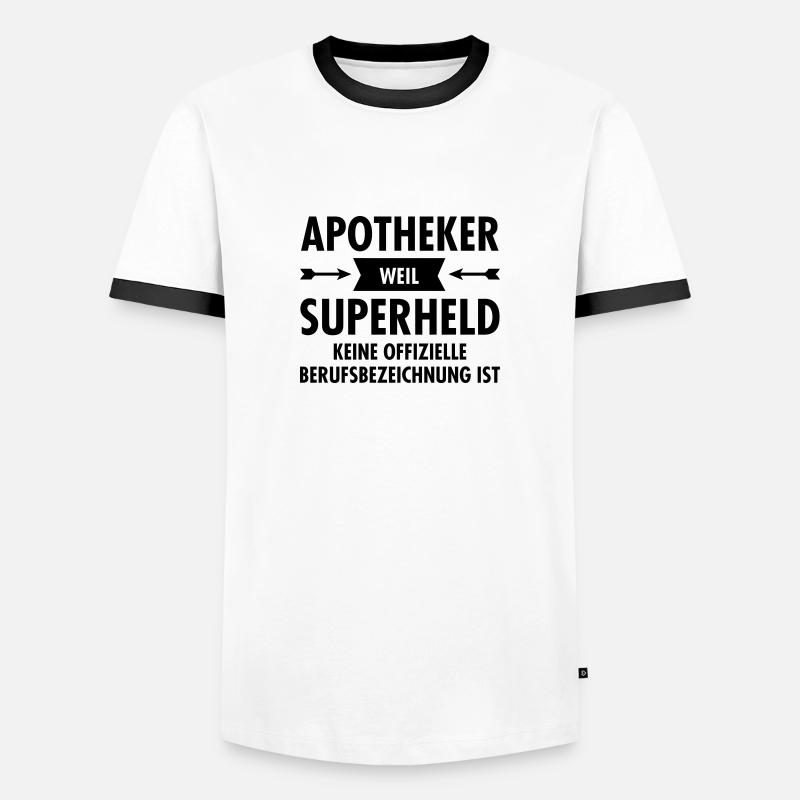 Apotheker - Superheld - Männer Kontrast-T-Shirt - Weiß/Schwarz