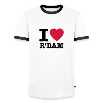 i love rotterdam - Männer Kontrast-T-Shirt - Weiß/Schwarz - Vorne - AI Model Female 172 light (172cm) & AI Model Male 178 dark (178cm)