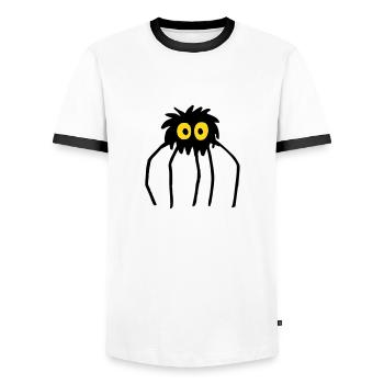 Krabbelchen - Men's Ringer Shirt - white/black - Front - AI Model Female 172 light (172cm) & AI Model Male 178 dark (178cm)