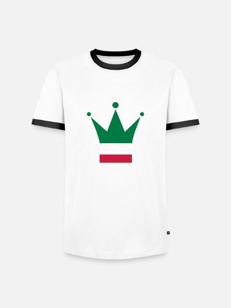 Italy - Men's Ringer Shirt - white/black