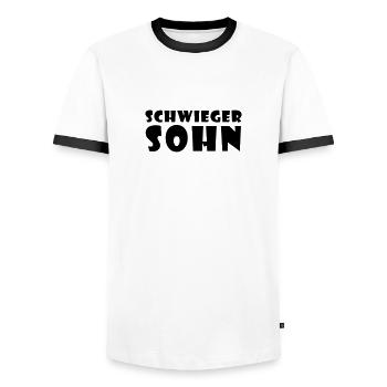 Son - Men's Ringer Shirt - white/black - Front - AI Model Female 172 light (172cm) & AI Model Male 178 dark (178cm)