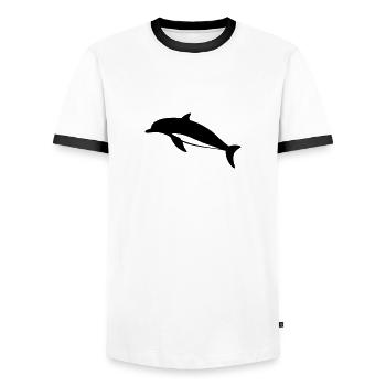 Dolphin - Men's Ringer Shirt - white/black - Front - AI Model Female 172 light (172cm) & AI Model Male 178 dark (178cm)
