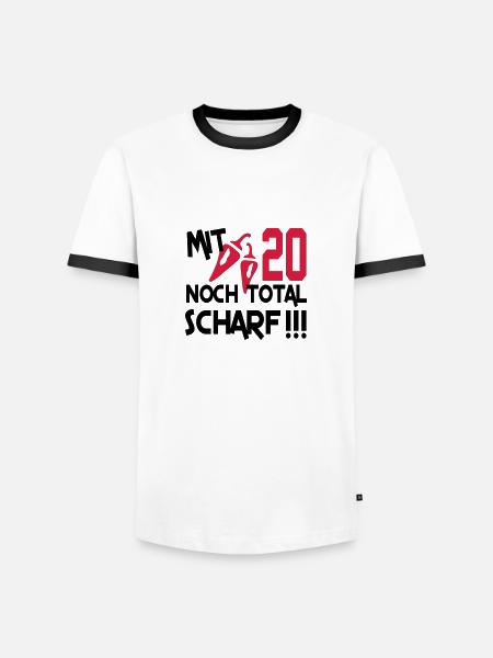 total_scharf_20 - T-shirt contrasté Homme - blanc/noir