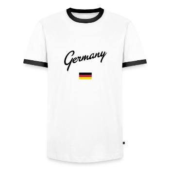 Germany - Männer Kontrast-T-Shirt - Weiß/Schwarz - Vorne - AI Model Female 172 light (172cm) & AI Model Male 178 dark (178cm)