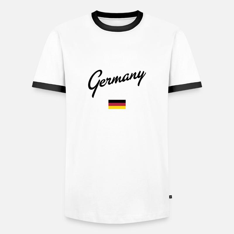 Germany - Männer Kontrast-T-Shirt - Weiß/Schwarz