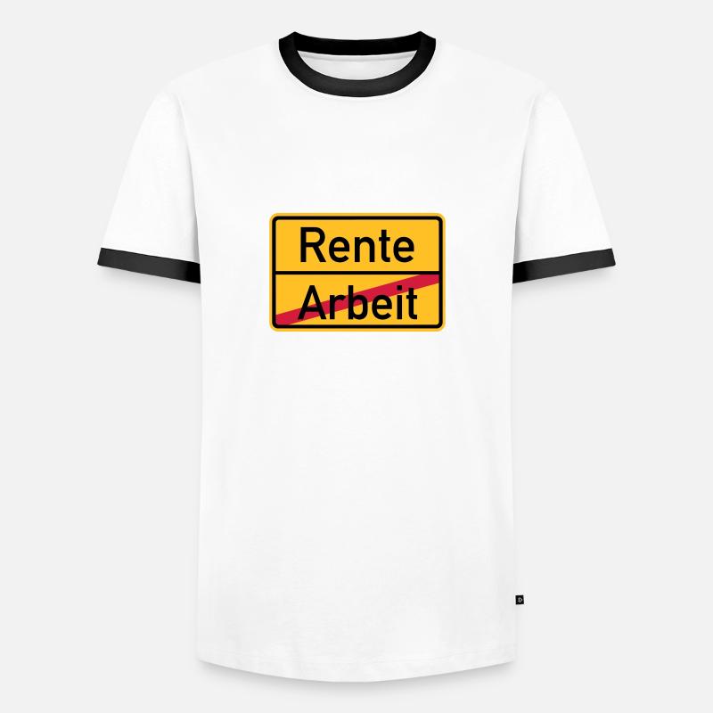 Rente - Männer Kontrast-T-Shirt - Weiß/Schwarz