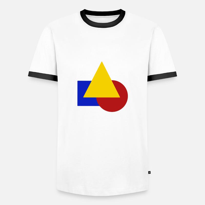 Geometric - Men's Ringer Shirt - white/black