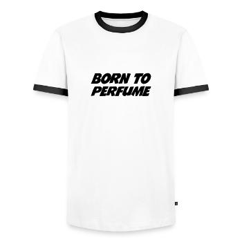 Parfüm Parfümeur Perfume Perfumer Parfum - Men's Ringer Shirt - white/black - Front - AI Model Female 172 light (172cm) & AI Model Male 178 dark (178cm)
