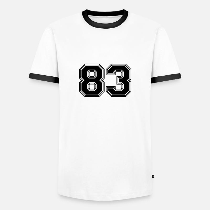 83_Nummer_83_(s31) - Männer Kontrast-T-Shirt - Weiß/Schwarz