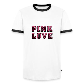 Pink Love 2 - T-shirt contrasté Homme - blanc/noir - Devant - AI Model Female 172 light (172cm) & AI Model Male 178 dark (178cm)