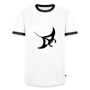 Manta Rochen Vector - T-shirt contrasté Homme - blanc/noir - Devant - AI Model Female 172 light (172cm) & AI Model Male 178 dark (178cm)