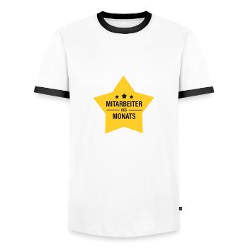 Mitarbeiter des Monats - Männer Kontrast-T-Shirt - Weiß/Schwarz - Vorne - AI Model Female 172 light (172cm) & AI Model Male 178 dark (178cm)