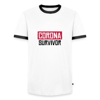Corona Survivor - Men's Ringer Shirt - white/black - Front - AI Model Female 172 light (172cm) & AI Model Male 178 dark (178cm)