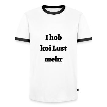 Keine Lust - bayerischer Spruch - Männer Kontrast-T-Shirt - Weiß/Schwarz - Vorne - AI Model Female 172 light (172cm) & AI Model Male 178 dark (178cm)