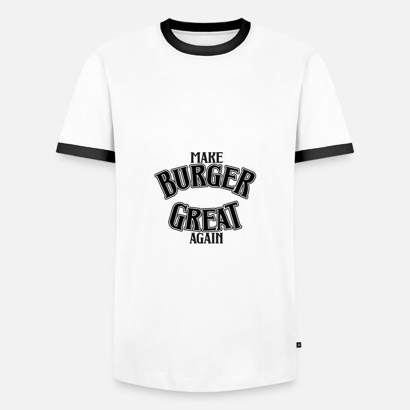 Make Burger great again - Männer Kontrast-T-Shirt - Weiß/Schwarz