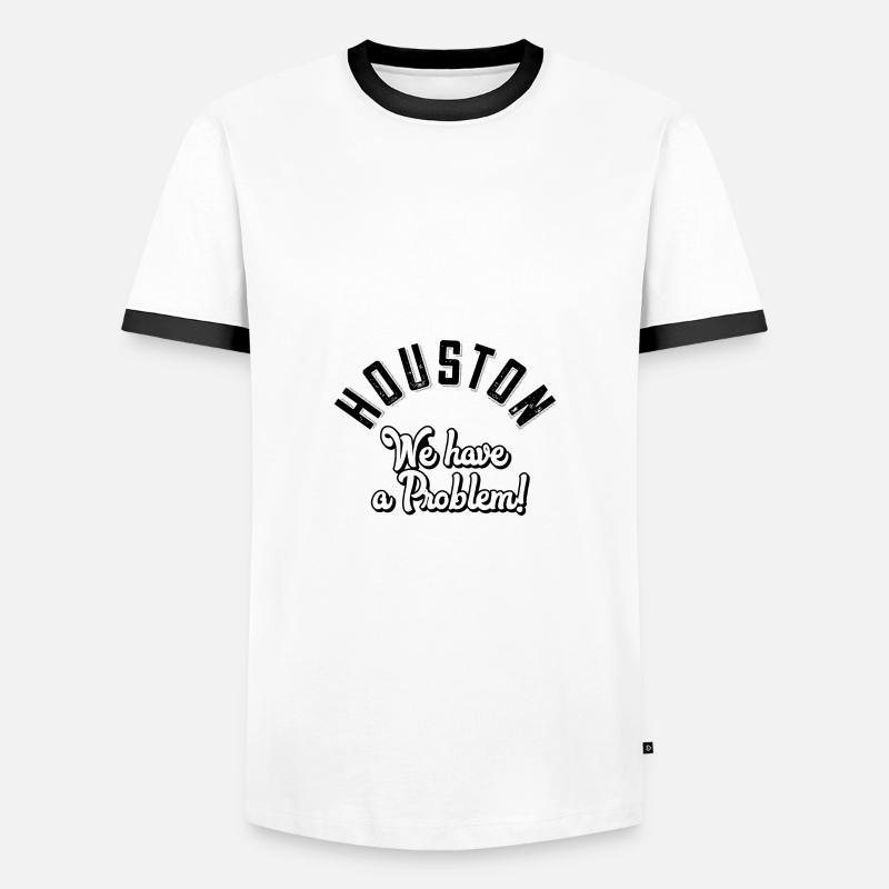 Houston we have a problem - Men's Ringer Shirt - white/black