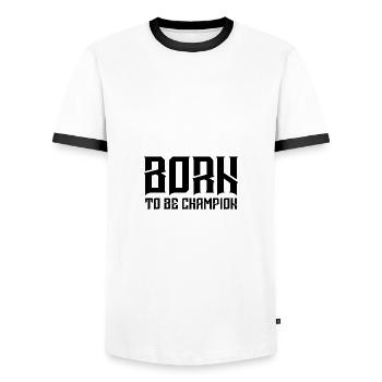 Born to be champion - Men's Ringer Shirt - white/black - Front - AI Model Female 172 light (172cm) & AI Model Male 178 dark (178cm)