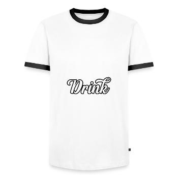 Drink - Männer Kontrast-T-Shirt - Weiß/Schwarz - Vorne - AI Model Female 172 light (172cm) & AI Model Male 178 dark (178cm)