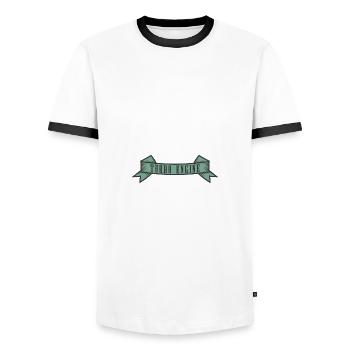 Turbo Engine Banner - Männer Kontrast-T-Shirt - Weiß/Schwarz - Vorne - AI Model Female 172 light (172cm) & AI Model Male 178 dark (178cm)
