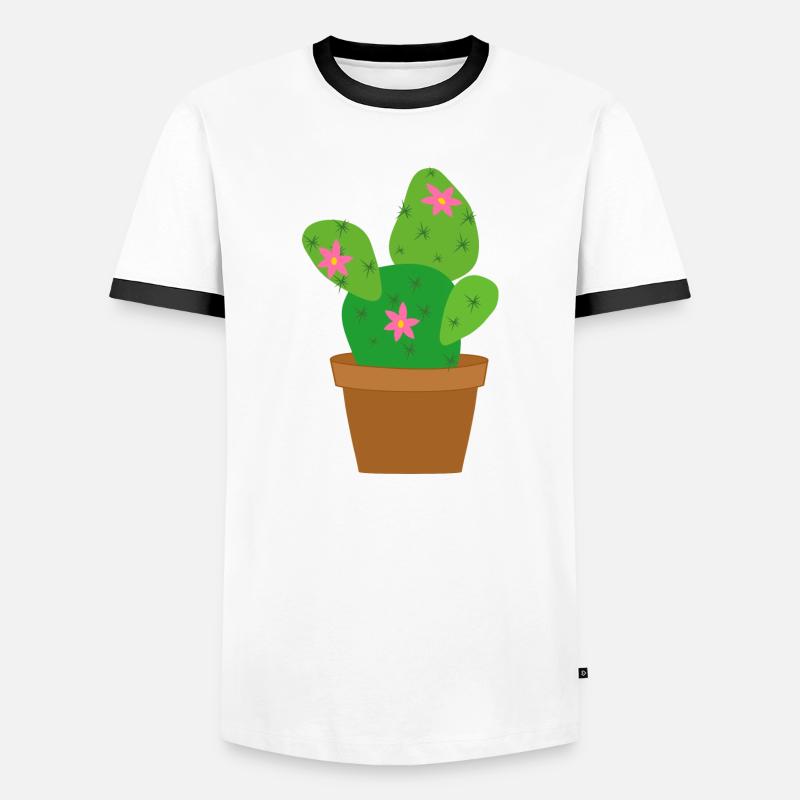 cactus - Men's Ringer Shirt - white/black