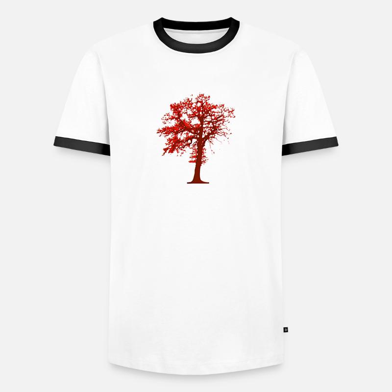 Tree Illustration - Men's Ringer Shirt - white/black