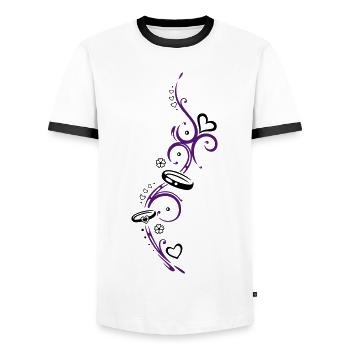 Tribal with Symbols of love - Men's Ringer Shirt - white/black - Front - AI Model Female 172 light (172cm) & AI Model Male 178 dark (178cm)