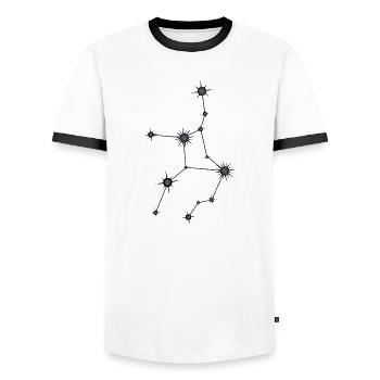 Virgo Star Constellation Zodiac Sign Black & Gray - Men's Ringer Shirt - white/black - Front - AI Model Female 172 light (172cm) & AI Model Male 178 dark (178cm)