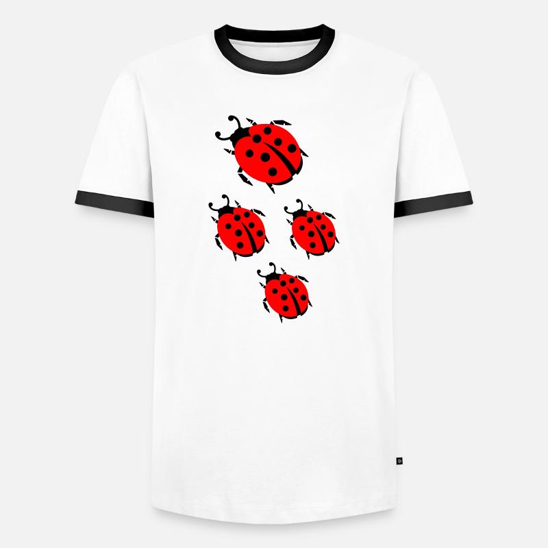 ladybug marienkaefer - Männer Kontrast-T-Shirt - Weiß/Schwarz