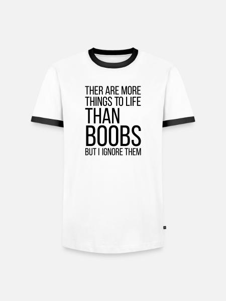 BOOBS - Men's Ringer Shirt - white/black