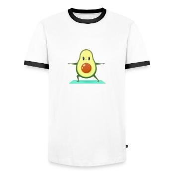 Mir Reichts Ich Geh Yoga Machen - Avocado Yogi - Männer Kontrast-T-Shirt - Weiß/Schwarz - Vorne - AI Model Female 172 light (172cm) & AI Model Male 178 dark (178cm)