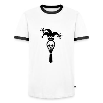 Stil Tod - Männer Kontrast-T-Shirt - Weiß/Schwarz - Vorne - AI Model Female 172 light (172cm) & AI Model Male 178 dark (178cm)