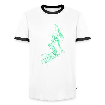 Schöne weibliche Malkunst Zebra bunte Frau - Männer Kontrast-T-Shirt - Weiß/Schwarz - Vorne - AI Model Female 172 light (172cm) & AI Model Male 178 dark (178cm)