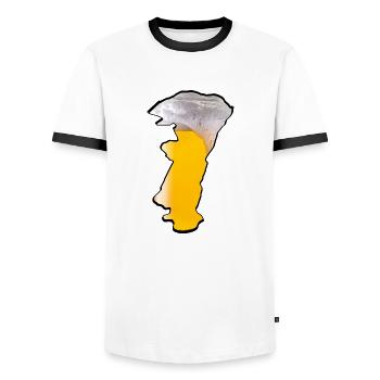 Alsace Bière - T-shirt contrasté Homme - blanc/noir - Devant - AI Model Female 172 light (172cm) & AI Model Male 178 dark (178cm)