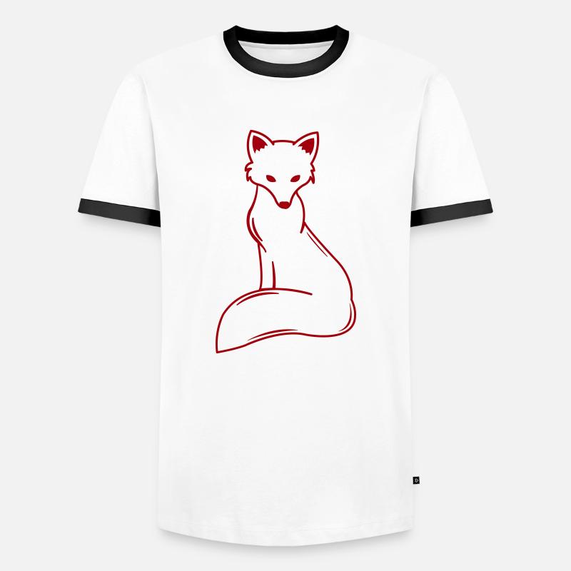 fuchs - Männer Kontrast-T-Shirt - Weiß/Schwarz