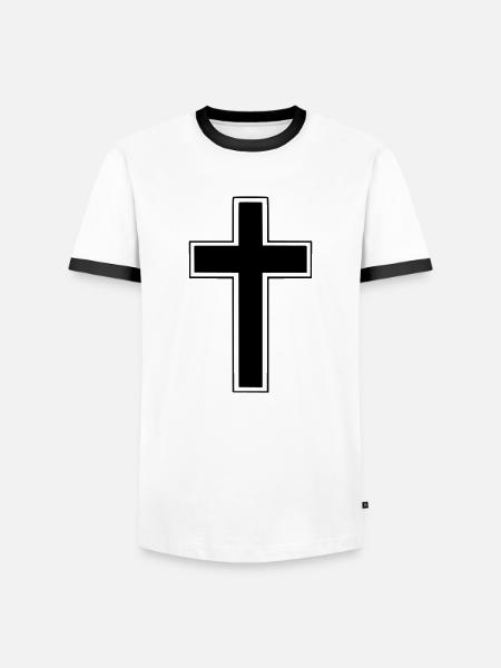 Christian Cross (Croix Chrétienne) - T-shirt contrasté Homme - blanc/noir