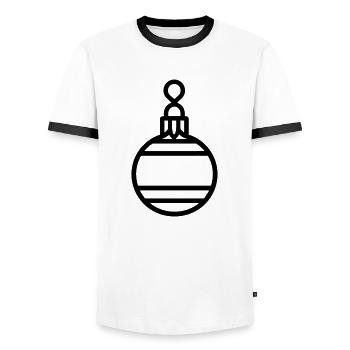 Boule de Noël - T-shirt contrasté Homme - blanc/noir - Devant - AI Model Female 172 light (172cm) & AI Model Male 178 dark (178cm)