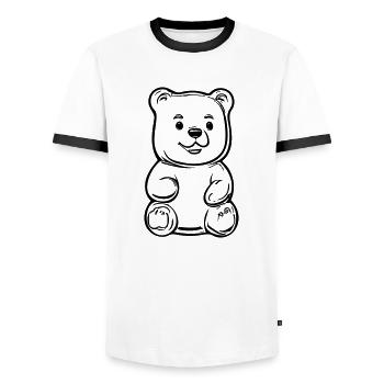 Teddy Bear - Men's Ringer Shirt - white/black - Front - AI Model Female 172 light (172cm) & AI Model Male 178 dark (178cm)